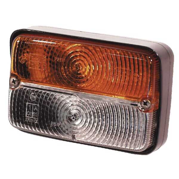 John Deere Intermitente y luz lateral - 03104000 - Luz de galibó e intermitencia halógena, frontal, rectangular, 12 V, ámbar / t