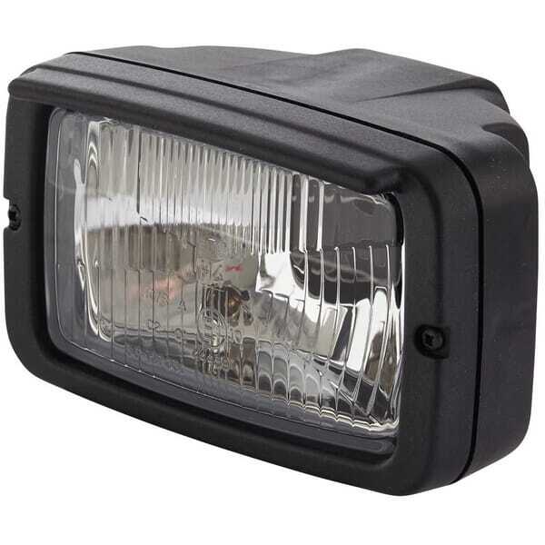 John Deere Faro principal para anexo - 1AB007145001 - Faro halógeno, rectangular, 12 V, transparente/amarillo, atornillable, 180