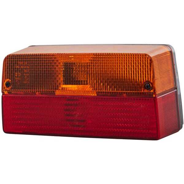 John Deere Luz trasera 220 x 100mm - 2VA006356101 - Luz posterior rectangular, 12 V, roja / naranja, atornillable, 220 x 100 mm,