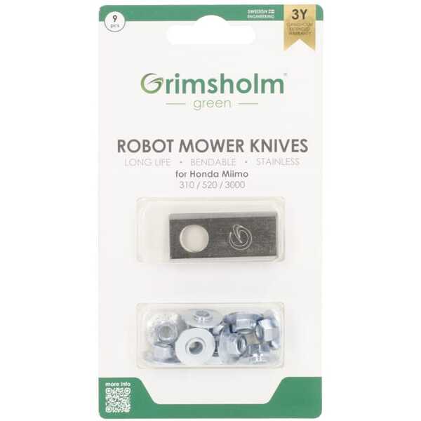 Honda Cuchillas cortacésped para robotsVisión generalUniversal - FGP114 - Cuchillas válidas para robot segadora Honda Miimo (9 u