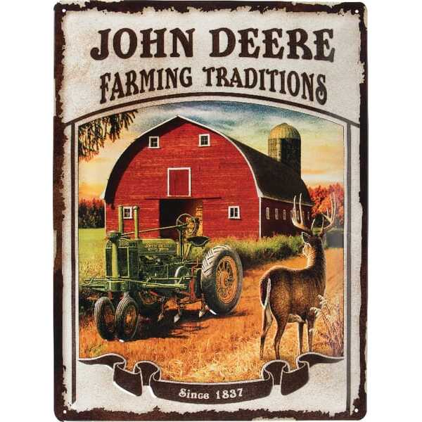 John Deere  - TTF8148 - Skilt JD med gård