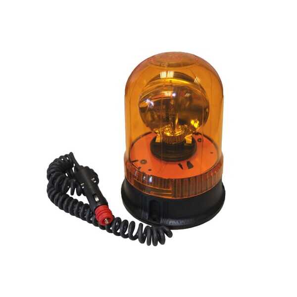 John Deere Faro rotativo, fijación magnética/ventosa, Vapormatic - VLC6024 - Faro rotativo halógeno, ámbar, 12 V, fijación magné