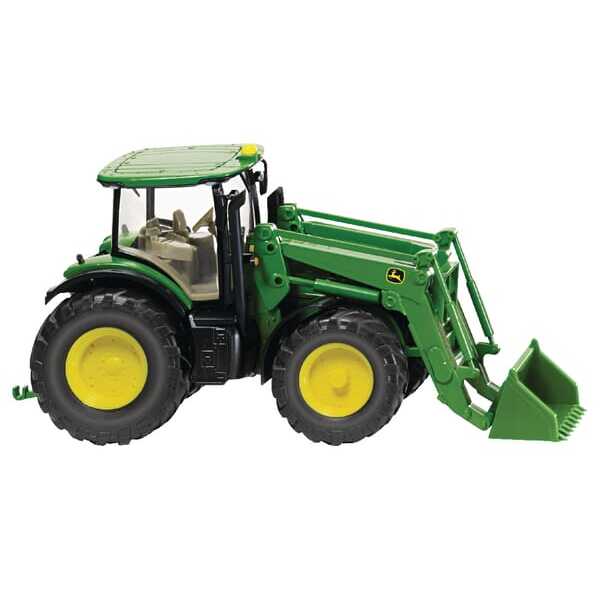 John Deere  - W35802 - Legetøjs John Deere 7260R m/frontlæsser 11,5 x 4 x 6 cm