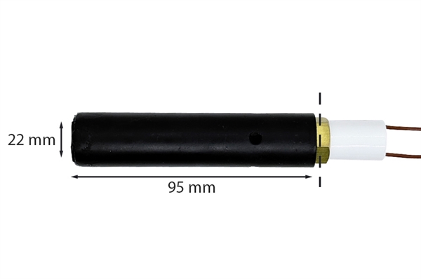 Encendedor redondo de cerámica con vaina para estufa de pellets: 22 mm x 95 mm 330 Watt